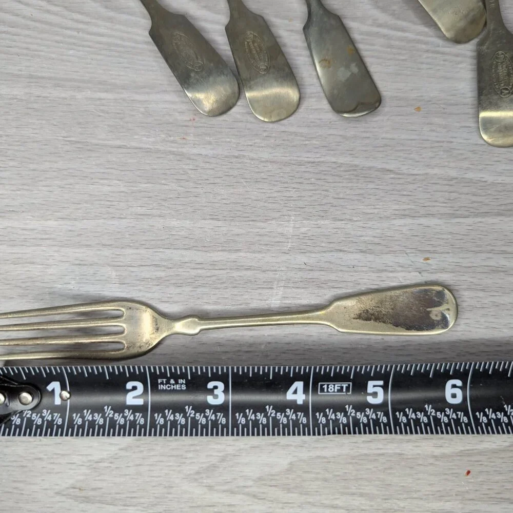 Vintage Deykin & Sons Venetian Silver Forks 6 & 1 Harrison & Howson Alpha Forks